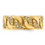 10k IBGoodman Men's Link Design Diamond Complete Ring - Image 4