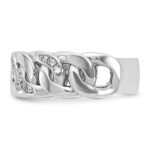 14k White Gold IBGoodman Men's Link Design 1/8 carat Diamond Complete Ring - Image 5