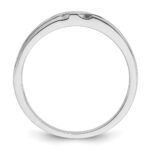 IBGoodman 14k White Gold 1/8 carat Lab Grown Diamond VS/SI+ G+ and 1/8 carat Black Mined Diamonds Complete Polished Satin and Grooved Men's Ring - Image 2