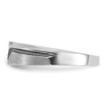 IBGoodman 14k White Gold with Black Rhodium Men's Polished Satin and Grooved 1/8 Carat AA Quality Black and White Diamond Ring - Image 5