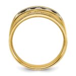 IBGoodman 14k with White Rhodium 1 carat Lab Grown Diamond VS/SI+ G+ Five Stone Complete Polished and Brushed Men's Ring - Image 2