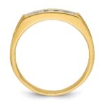 IBGoodman 14k Men's Polished Satin and Grooved 2-Row 5/8 Carat AA Quality Diamond Ring - Image 2