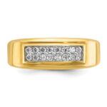 10k IBGoodman Men's Polished 2-Row 1/3 Carat A Quality Diamond Ring - Image 6