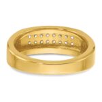 10k IBGoodman Men's Polished 2-Row 1/3 Carat A Quality Diamond Ring - Image 7