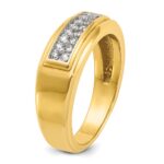 14k IBGoodman Men's Polished 2-Row 1/3 Carat AA Quality Diamond Ring - Image 8