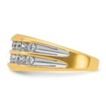 IBGoodman 14k with White Rhodium Men's Polished Two-Row 3/4 Carat AA Quality Diamond Ring - Image 5