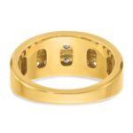 IBGoodman 14k with White Rhodium 3/4 carat Lab Grown Diamond VS/SI+ G+ Complete Two Row Men's Ring - Image 5