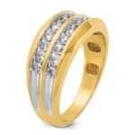 IBGoodman 14k with White Rhodium 3/4 carat Lab Grown Diamond VS/SI+ G+ Complete Two Row Men's Ring - Image 6
