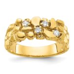 10k IBGoodman Men's Polished Nugget Textured Ring Mounting
