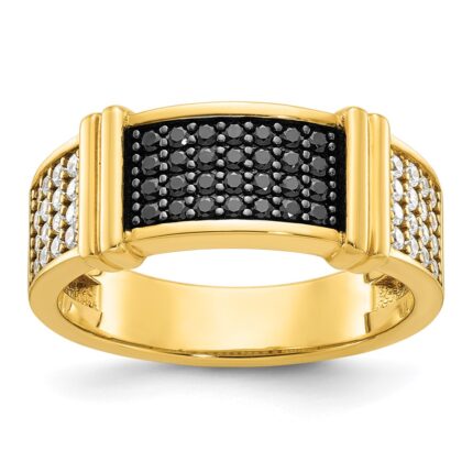 10ky IBGoodman Men's Black and White Diamonds w/ Black RH Complete Ring