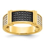 14k IBGoodman Men's 5/8 carat Black and White Diamond Complete Ring