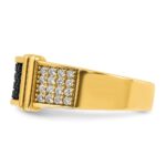 14k IBGoodman Men's 5/8 carat Black and White Diamond Complete Ring - Image 5