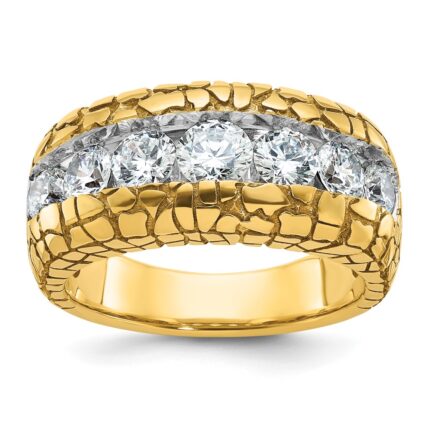 IBGoodman 14k 2 carat Lab Grown Diamond VS/SI+ G+ Complete Men's Nugget Ring