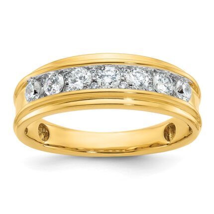 IBGoodman 14k 1 carat Lab Grown Diamond VS/SI+ G+ Seven Stone Complete Polished Men's Ring