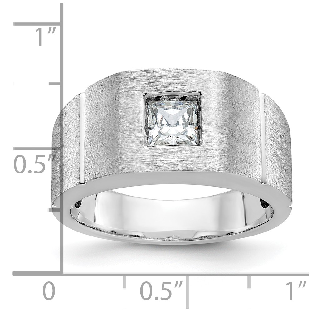 B64227-4W-8.jpg 14k White Gold IBGoodman Men's Polished & Satin Solitaire Ring Mounting - Image 1