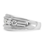 14k White Gold IBGoodman Men's Polished and Grooved Ring Mounting - Image 5