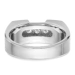 IBGoodman 14k Two-tone Men's Polished and Grooved 5-Stone 1/2 Carat AA Quality Diamond Ring - Image 7