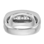 IBGoodman 10k White Gold Men's Polished and Grooved 2 Carat A Quality Diamond Ring - Image 7