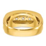 IBGoodman 10k with White Rhodium Men's Polished and Grooved 2 Carat A Quality Diamond Ring - Image 5