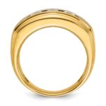14k IBGoodman Men's Polished and Grooved Ring Mounting - Image 2