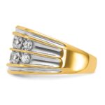 14k IBGoodman Men's Polished and Grooved 2-Row Ring Mounting - Image 4