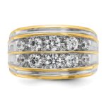 IBGoodman 14k with White Rhodium 2 carat Lab Grown Diamond VS/SI+ G+ Complete Two Row Men's Ring - Image 4