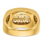 IBGoodman 14k with White Rhodium Men's Polished and Grooved 2-Row 2 Carat AA Quality Diamond Ring - Image 5