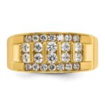 IBGoodman 14k 1 1/8 carat Lab Grown Diamond VS/SI+ G+ Complete Four Row Men's Ring - Image 4