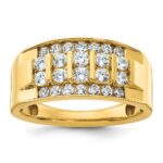 IBGoodman 14k 1 1/8 carat Lab Grown Diamond VS/SI+ G+ Complete Four Row Men's Ring