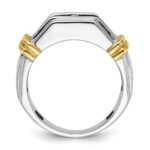 IBGoodman 14k Two-tone Men's Polished and Grooved 5-Stone 1 Carat AA Quality Diamond Ring - Image 2