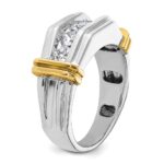 IBGoodman 14k Two-tone Five Stone Polished and Grooved Men's Ring Mounting - Image 8
