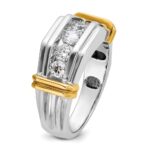IBGoodman 14k Two-tone Five Stone Polished and Grooved Men's Ring Mounting - Image 9