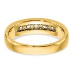 IBGoodman 14k with White Rhodium 1 1/2 carat Lab Grown Diamond VS/SI+ G+ Seven Stone Complete Polished Men's Ring - Image 5