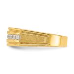 IBGoodman 14k Men's Polished and Satin Square 10-Stone 1/2 Carat AA Quality Diamond Ring - Image 6