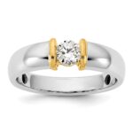 IBGoodman 14k Two-Tone 1/2 carat Lab Grown Diamond VS/SI+ G+ Complete Men's Wedding Band