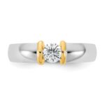 IBGoodman 14k Two-Tone 1/2 carat Lab Grown Diamond VS/SI+ G+ Complete Men's Wedding Band - Image 4