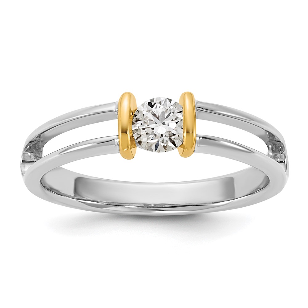 B64325L-4WYAA.jpg IBGoodman 14k Two-Tone 1/3 carat Lab Grown Diamond VS/SI+ G+ Complete Ladies Wedding Band - Image 1