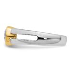 IBGoodman 14k Two-Tone 1 carat Lab Grown Diamond VS/SI+ G+ Complete Men's Wedding Band - Image 3