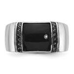 14k White Gold IBGoodman Men's Onyx and Diamond Ring Mounting - Image 6
