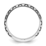 14k White Gold with Black Rhodium IBGoodman Men's Satin Diamond Complete Ring - Image 2