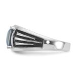 14k White Gold IBGoodman Men's Gemstone Ring Mounting - Image 5