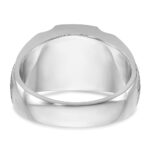 14k White Gold IBGoodman Men's Satin Created Ruby and Diamond Complete Ring - Image 7