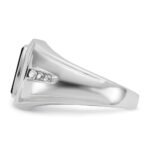 14k White Gold IBGoodman Men's Onyx and 1/8 carat Diamond Complete Ring - Image 5