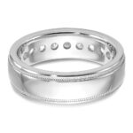 IBGoodman 14k White Gold 1 carat Lab Grown Diamond VS/SI+ G+ Complete Polished and Miligrain Eleven Stone Men's Ring - Image 5