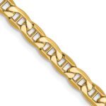 14K 4mm Semi-Solid Anchor with Lobster Clasp Chain