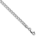 14K White Gold 3.35mm Semi-Solid Curb with Lobster Clasp Anklet