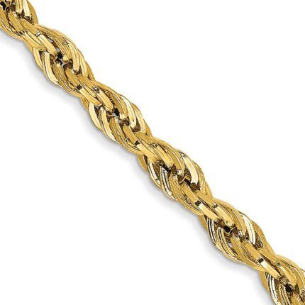 14K 3mm Semi Solid Rope with Lobster Clasp Chain