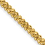 14K 3mm Semi-Solid Franco with Fancy Lobster Clasp Chain
