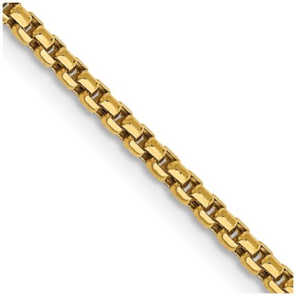 14K 1.75mm Semi-Solid Round Box with Lobster Clasp Chain