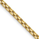 14K 2.45mm Semi-Solid Round Box with Lobster Clasp Chain